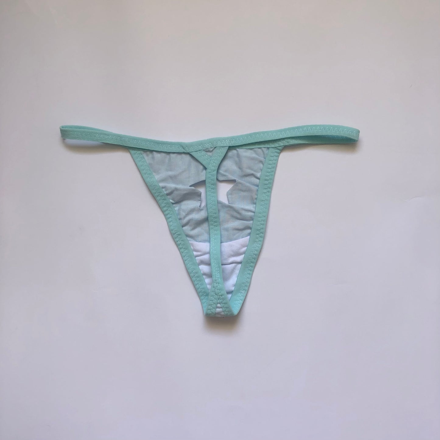 blue star cut-out thong