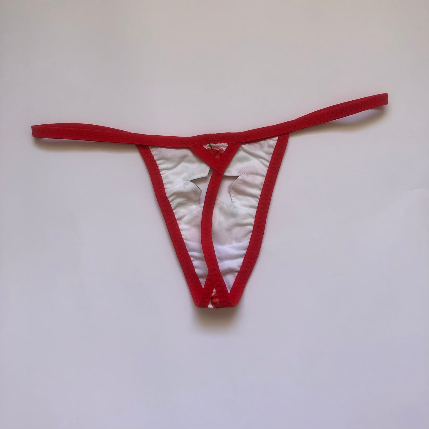 Cherry print star cut-out thong