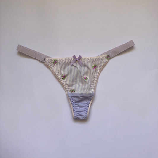 floral cotton thong