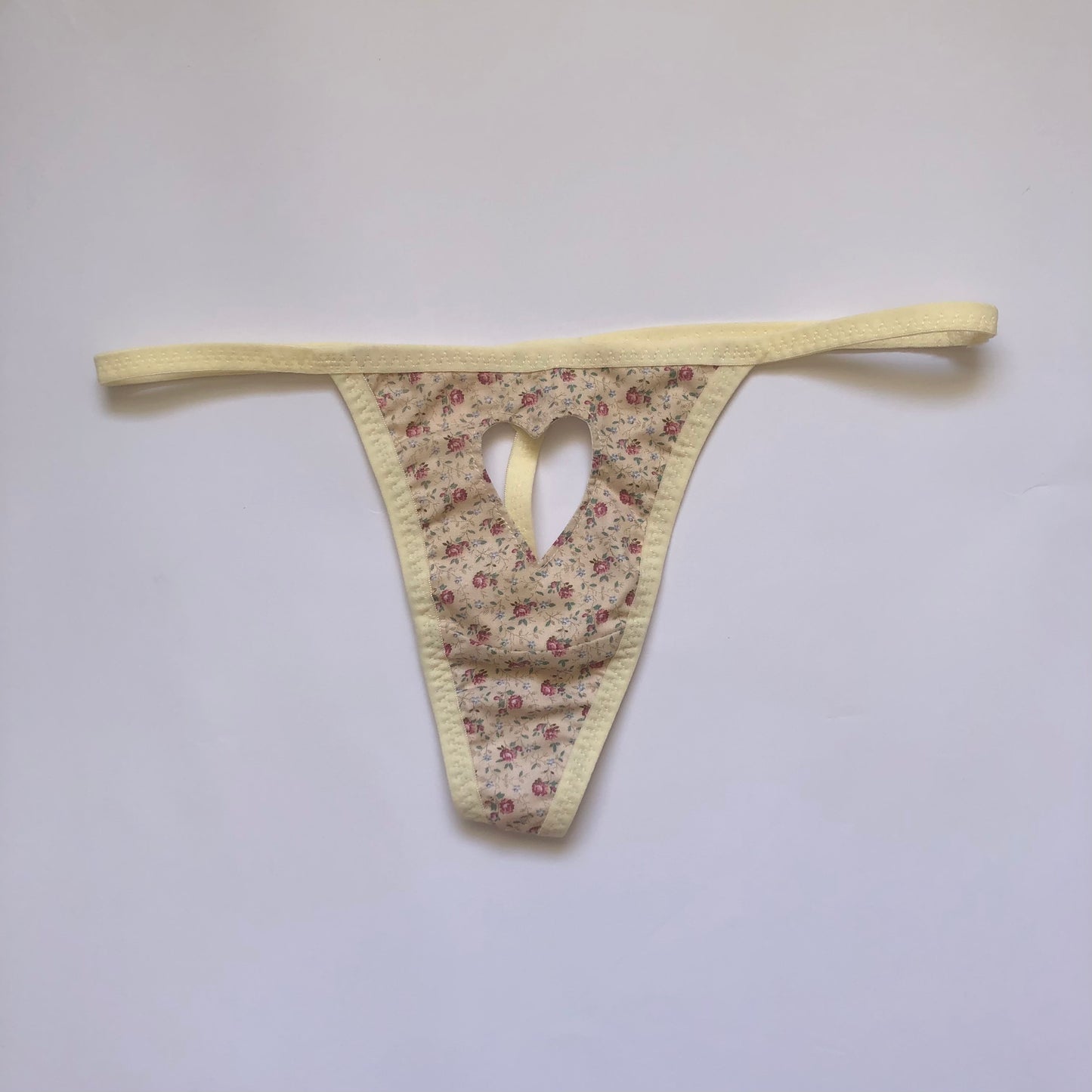 floral heart cut-out thong