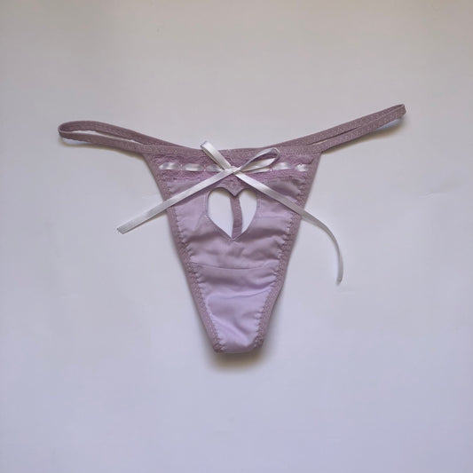 purple heart cut-out thong