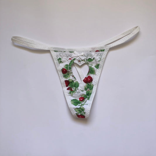 strawberry heart cut-out thong